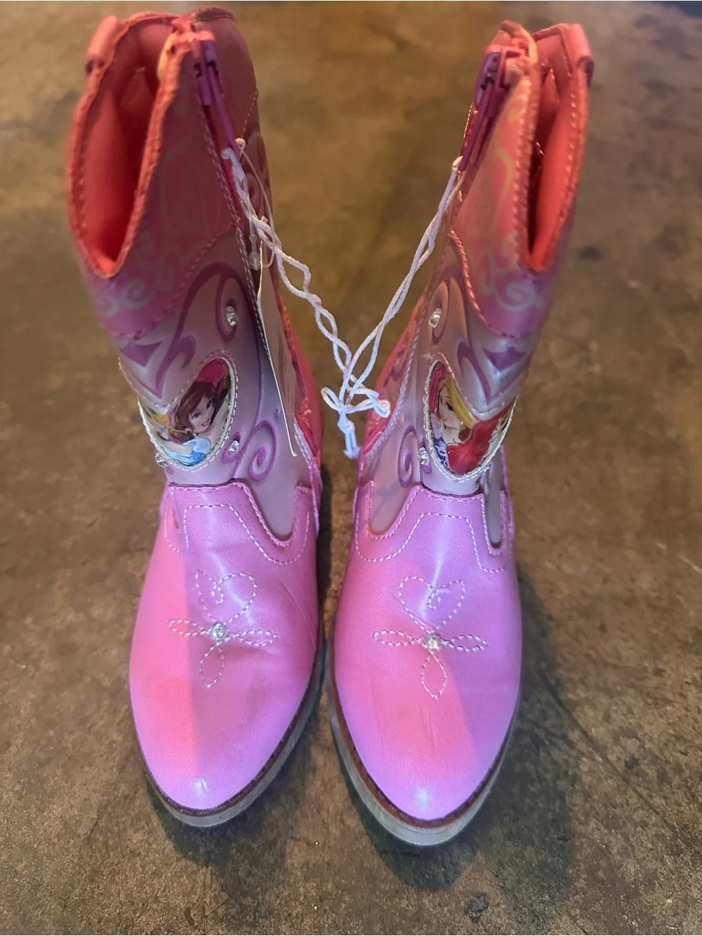 DISNEY PINK PRINCESS WESTERN BOOTS FOR KIDS